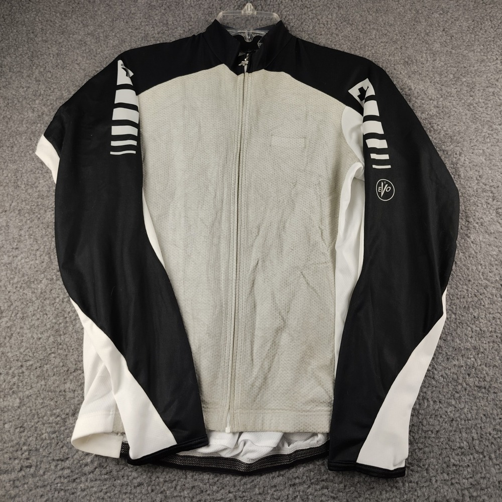 Assos Jersey Mens XL Intermediate White Black Full Zip Cycling